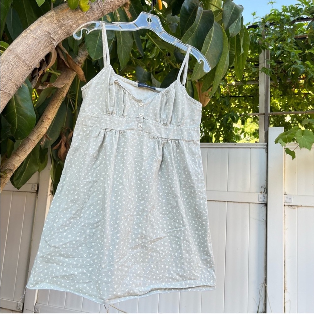 Brandy Melville Sage Green Floral Arianna Mini Dress